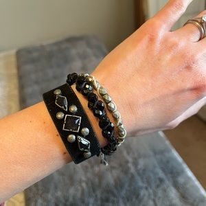 Black Bracelet Set